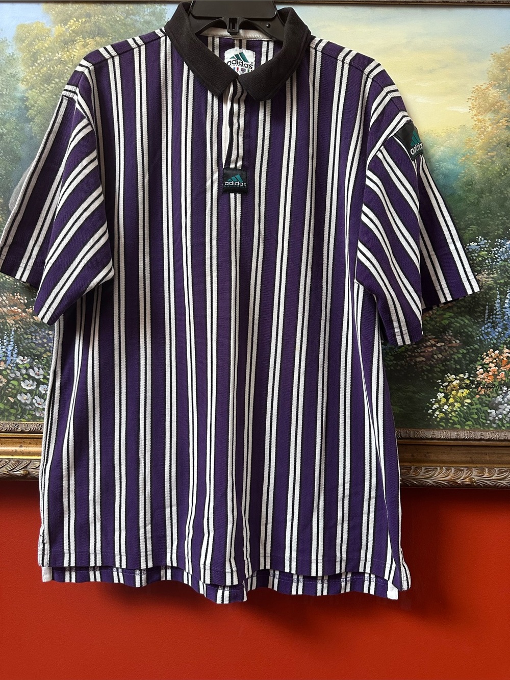Vintage 90’s Adidas Equipment Striped Polo Shirt Jersey Rugby Size Men’s US XL